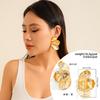 Fashion pleated metal smooth folding stud earrings women's retro versatile geometric earrings earrings