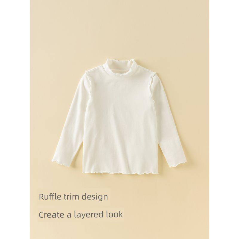 David Bella Children's Long-Sleeve Half-Turtleneck T-Shirt 2026 Spring New Style Girls' Baby Inner Layer Base Shirt Class a Top