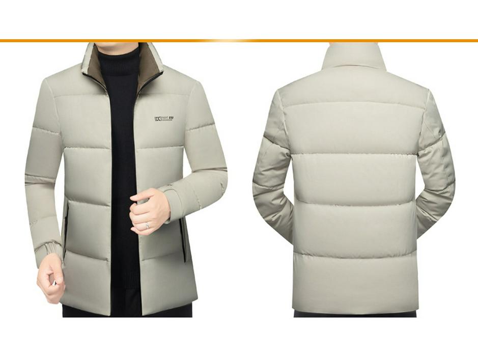 Men's 2025 Winter Stand-up Collar Warm Cotton Jacket - Fashionable Business Bread Jacket for Middle-aged Dads