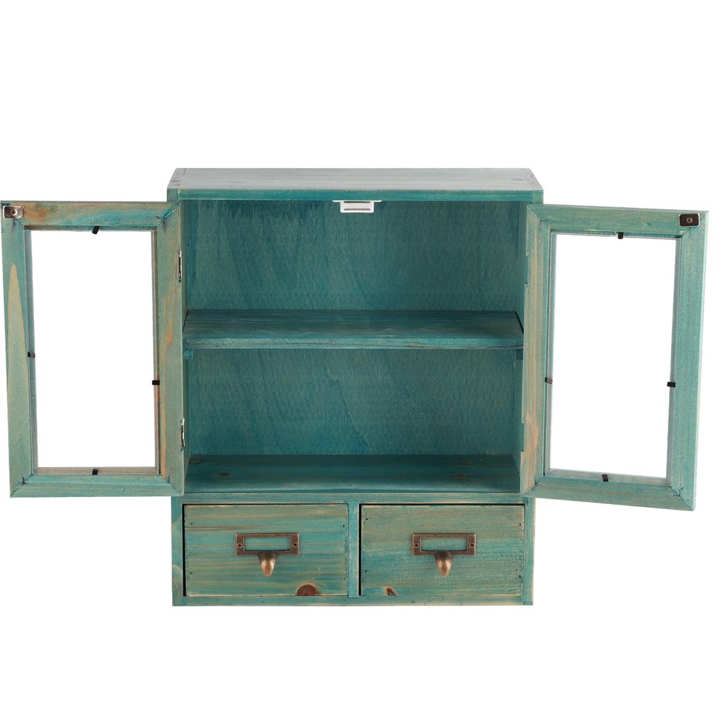 MultiFunctional Desktop Storage Box with Drawer Wood Cosmetic Storage Container for Home