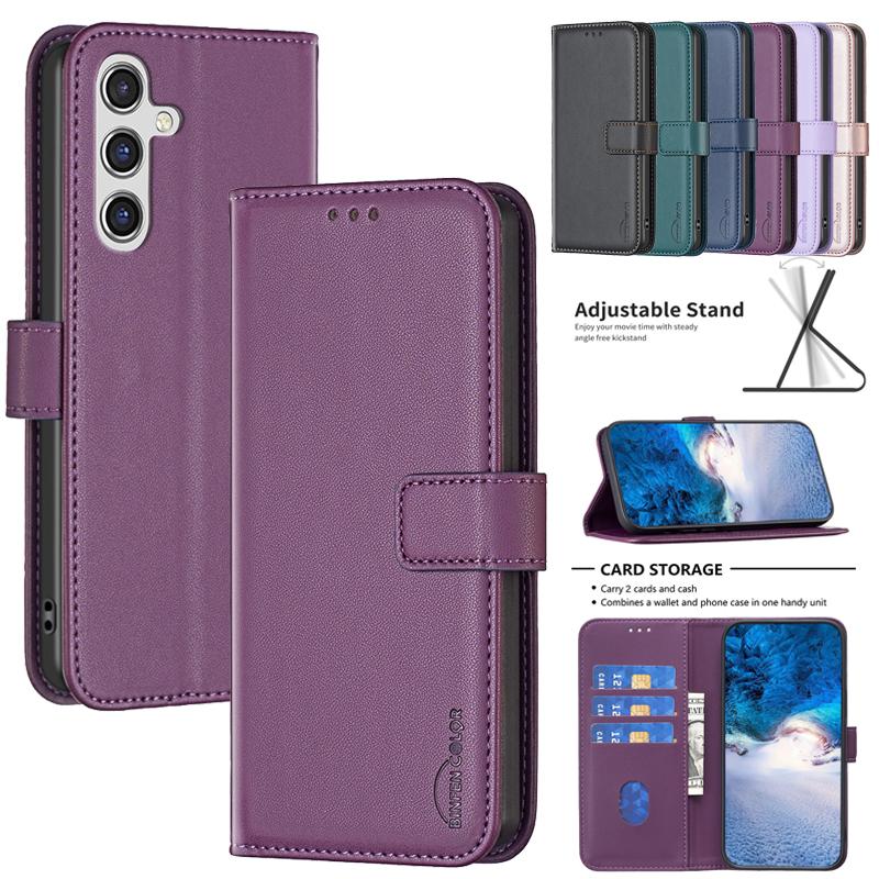 Leather Flip Wallet Case For Samsung Galaxy M06 M16 F06 M16 A06 A16 4G A26 A36 A56 5G Cases Magnetic Card Slots Phone Cover Etui