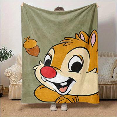 1pc,Disney Chipmunk Acorn Throw Blanket Cute Cartoon Animal Home Decorative Blankets for Couch, Sofa, Bed, Car, Travel, Camping, Office Nap, Gift