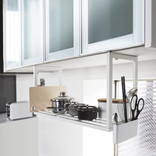 Yamazaki Under-Cabinet Storage Shelf with Plate, White, 3531