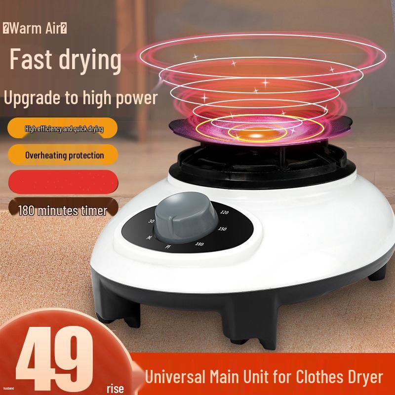 High-Power Clothes Dryer with Cover and Stainless Steel Pipes for Universal Household Use