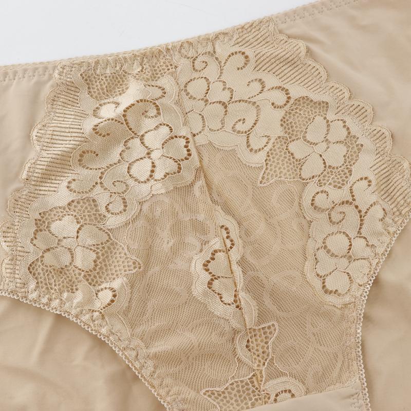 Women Plus Size Breathable Hip-Hugging Panties Mid Waist Print Solid Color Sexy Comfortable Brief L 1Xl 2Xl 3Xl 4Xl 5Xl