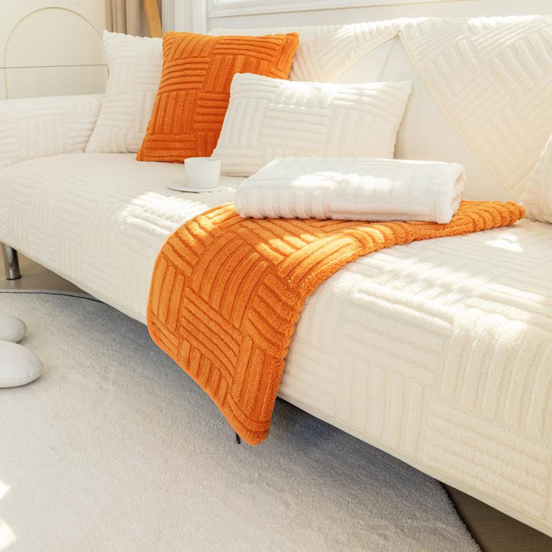 

Нескользящая Подушка на Диван Нордическая Утолщенная Кожаная Накидка на Сиденье Зимний Плюш Гостиная Универсальная Четыре Сезона 70*70cm