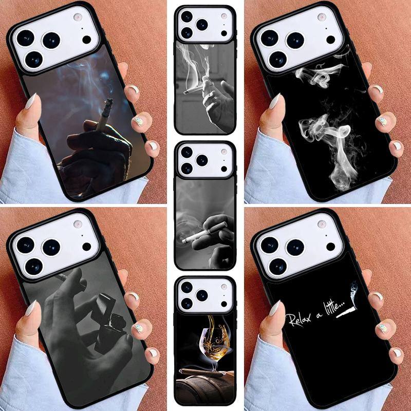 Smoking Cigar Phone Case for iPhone 17ProMax 12 13 14 15 16e 17 Pro Max Plus Air Cover