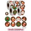 2500pcs Merry Christmas Stickers Cartoon Xmas Pattern Sealed Labels Decals for DIY Gift Baking Envelope Packaging Decoration