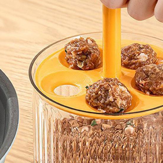 Frikadellenformer 5 Bälle Manuell Drücktyp Fleischbällchenmacher Küche Frikadellenpresse Form für Gleichmäßige Frikadellen Fischbällchen Garnelenbällchen Gebäck