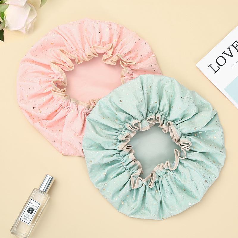Double-Layer Waterproof Shower Cap for Long Hair - Multi-functional Anti-Oil Fume Hat