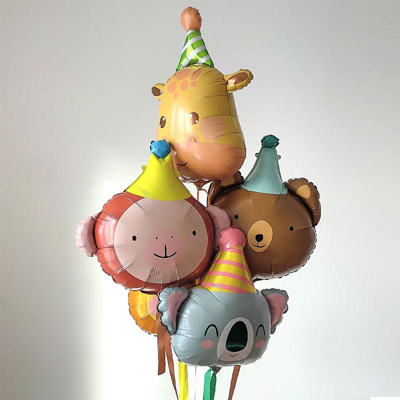 Cute Cartoon Animal Foil Balloons for Baby's First Birthday or Children's Festival Decorations