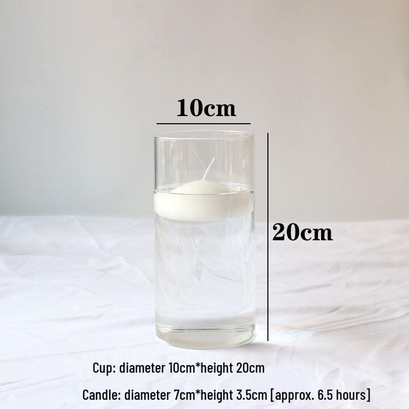 Glass Candle Holders for European Romantic Dinner, Wedding, Birthday, or Hotel Events - Floating Water Candles Included