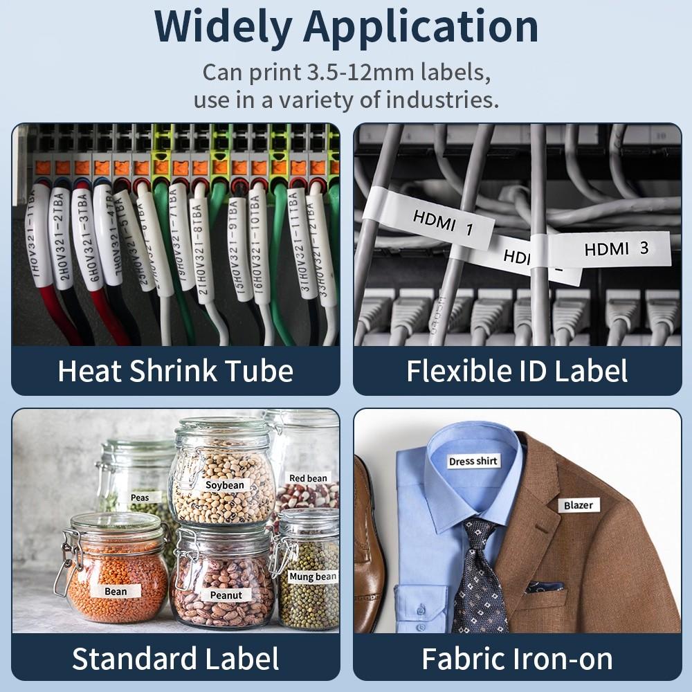 Mini Industrial Printer Print Tube Adhesive Label Satin Ribbon Fabric Label Portable Handheld Label Maker