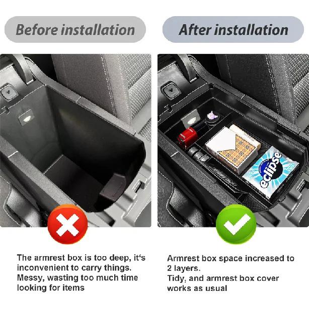 For 2018-2024 GMC Terrain Center Console Organizer Armrest Storage Box Tray Compartment Storage Secondary Car Box Accessories