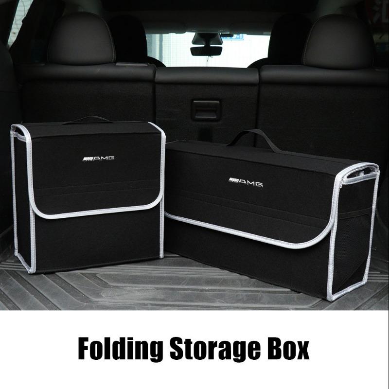 Car Soft Felt Storage Bag Organizer Car Foldable Trunk Bag Car Accessories For Mercedes-Benz AMG C500 C200 C300 A B C E GLA CLA GLK GL ML GLE W204