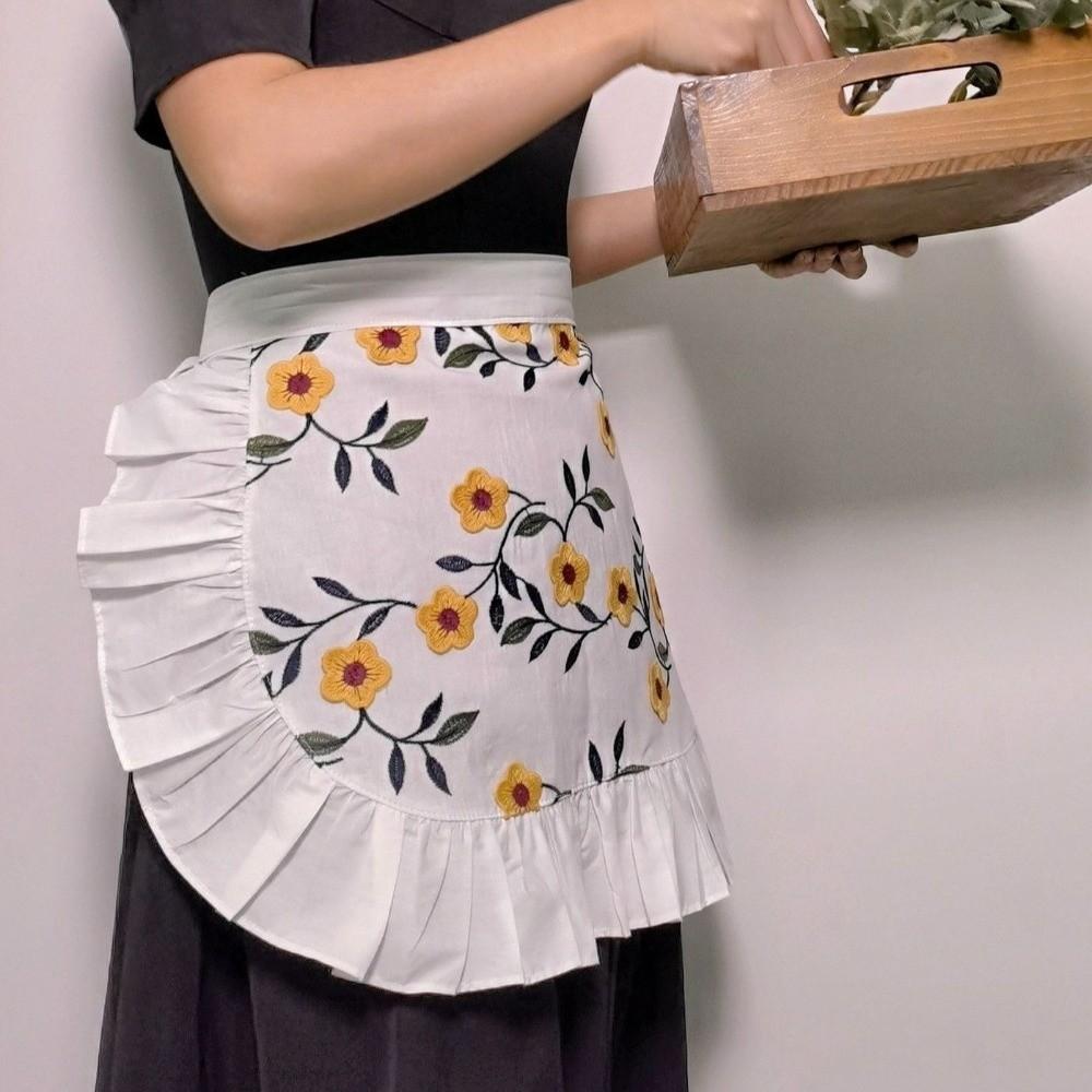 Elegant Waist Apron Exquisite Half Apron Durable Waitress Apron  Kitchen