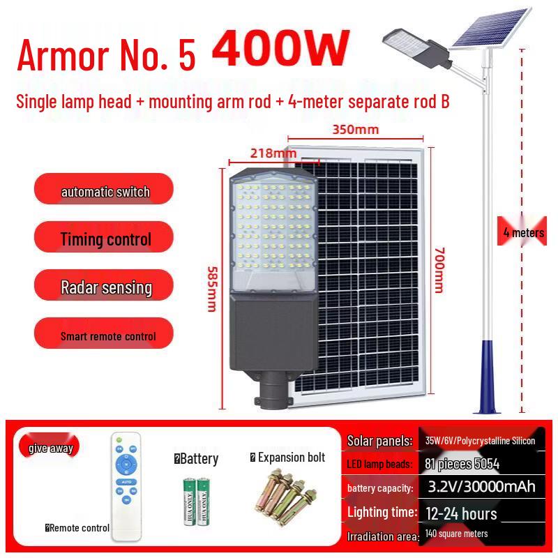 NuFeng Armor 5 Smart Split Solar Street Light