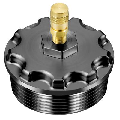 Aluminium Kraftstofffilterabdeckung mit Druckprüfanschluss für ford power stroke 6.0 l 2003-2007
