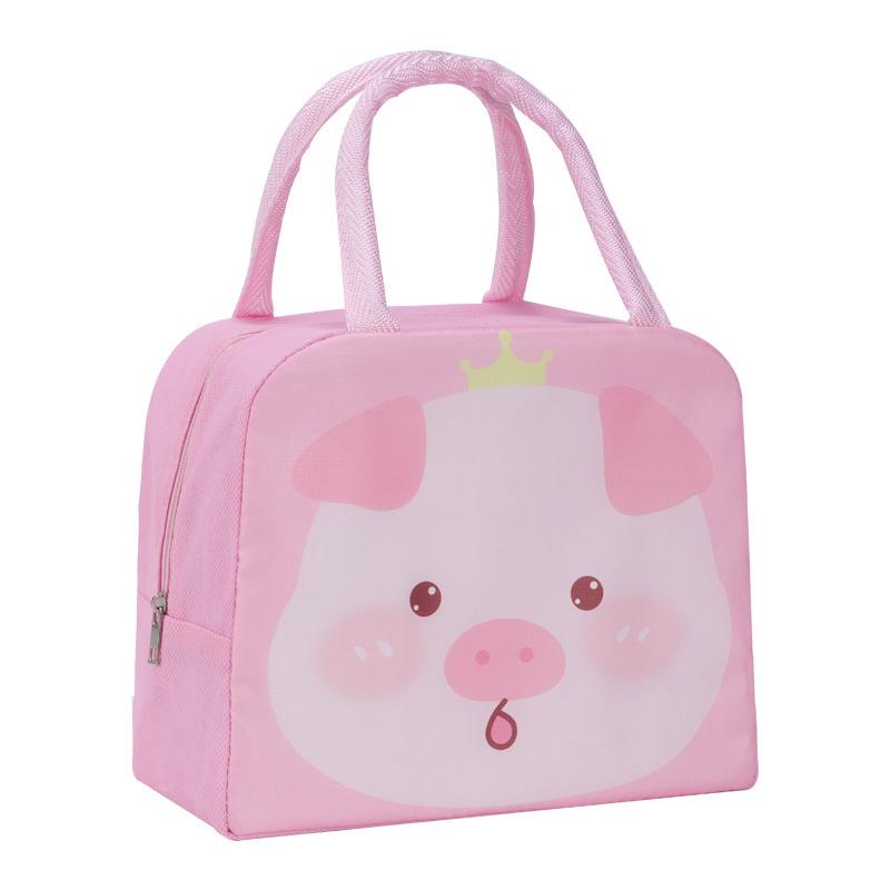 Cartoon Cute Lunch Bag For Children Aluminum Insulation Keep Temperature Lunch Box Hangbag Outdoor Picnic Food Storage Bags