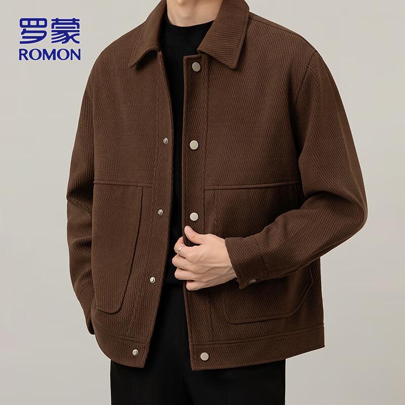 ROMON Men's Casual Collared Jacket