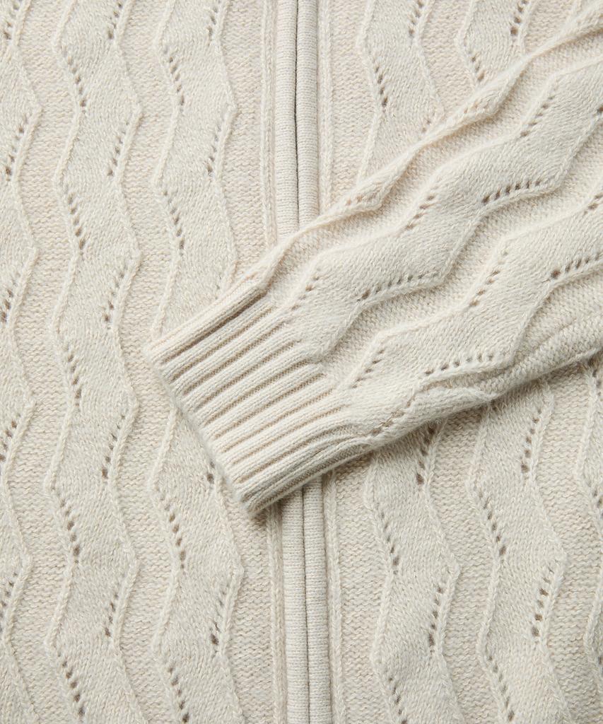 MMIC Wavy Zip Cardigan (Ivory)