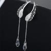 Angel Wing Stylist Crystal Earrings Drop Dangle Ear Stud Women Long Cuff Fashion Jewelry Trendy Plate with Silver Accessories