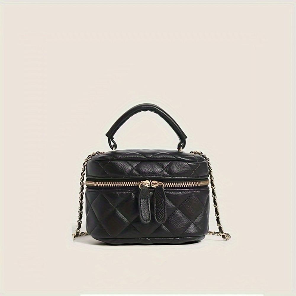 2025 Spring New Handbag Handbag Quilted Bag Chain Bag Solid Color Handheld Mini Crossbody Bag Quilted Chain