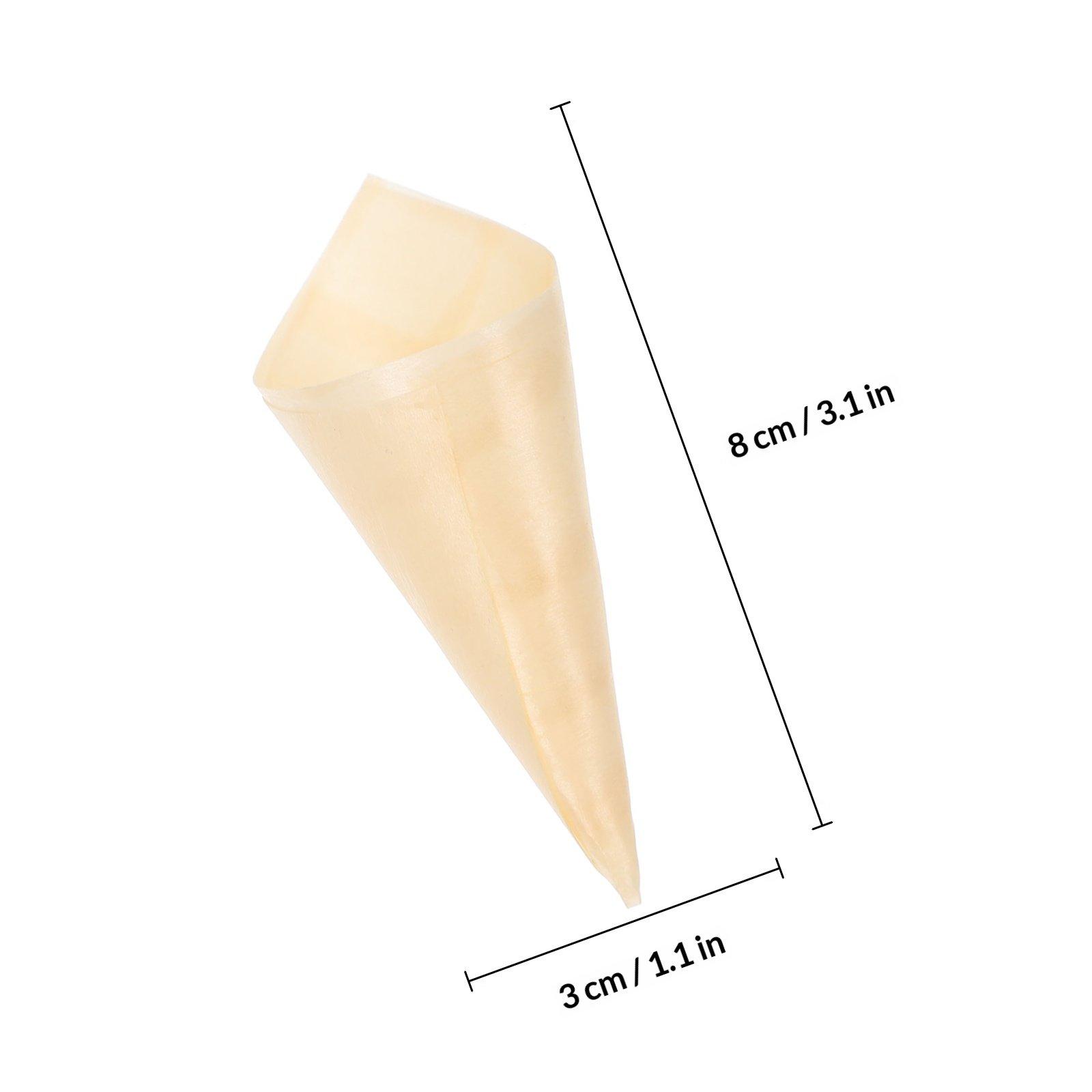 

50Pcs Disposable Wooden Cones Ice Cream Wood Cone Cups Party Candy Degradable Packing Cones for Appetizers Tapas other светло-коричневого