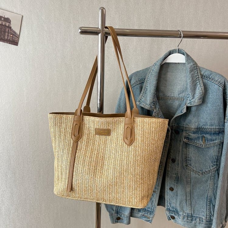 Straw Large Capacity Tote Bag Women's Shoulder Bag