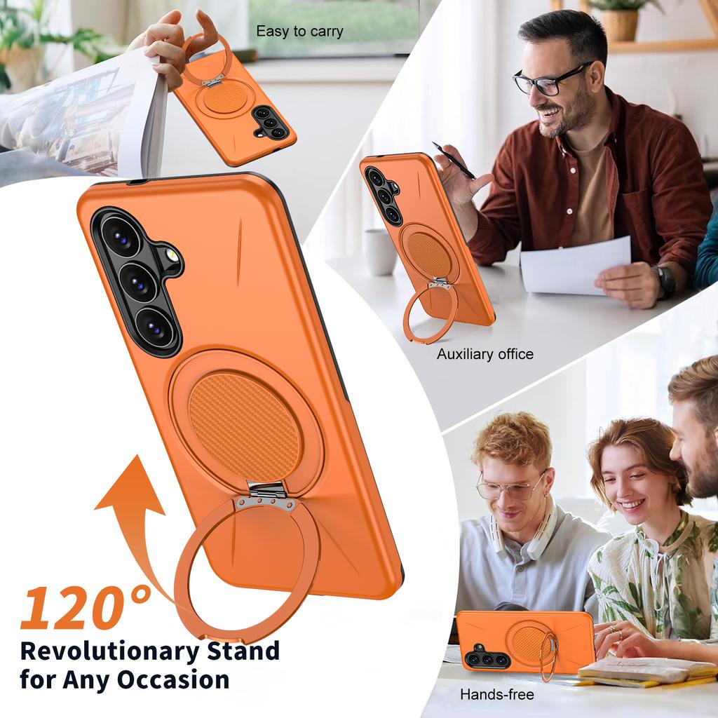 For Samsung Galaxy S26 Magnetic Case Rotating Kickstand TPU + PC Phone Cover