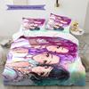 Kpop Dämonenjäger Muster Bettwäsche, Steppbett Set Steppbettbezug Kissenbezug Zuhause Geburtstagsgeschenk (1 Bettbezug + 2 Kissenbezüge, ohne Füllung)