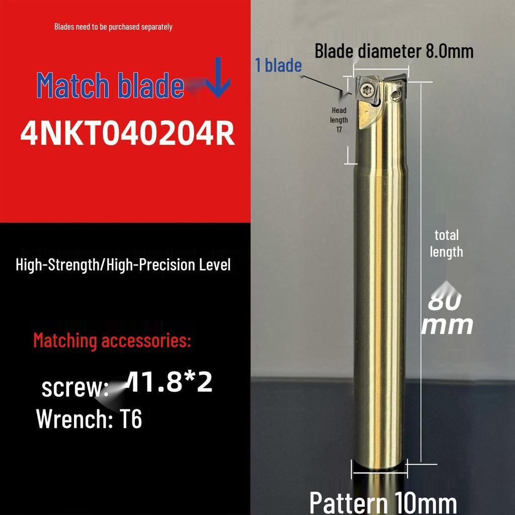 Shock-Resistant Fast Feed Milling Cutter Holder with Double-Sided Exn03R Toshiba lnmu0303 Insert for 4NTE90 Roughing.