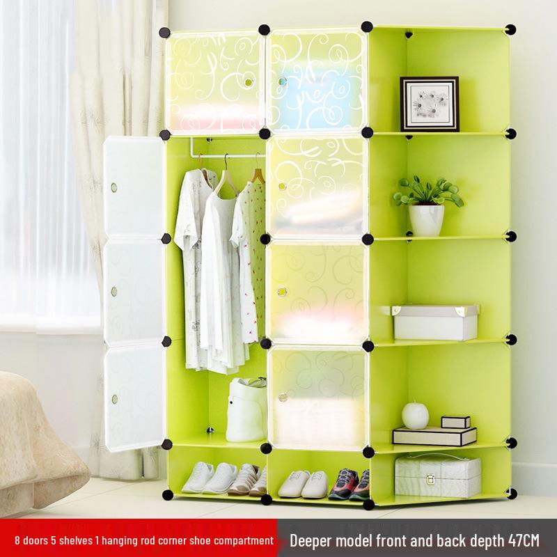 Vanden Minimalist Plastic Wardrobe: Children's & Adult Bedroom/Dorm Single Resin Storage Closet