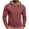 Men's Long Sleeve Hoodie Pullover Lightweight Athletic Sweatshirt with Drawstring Hood and Raglan Sleeves for Outdoor Sports and Casual Wear