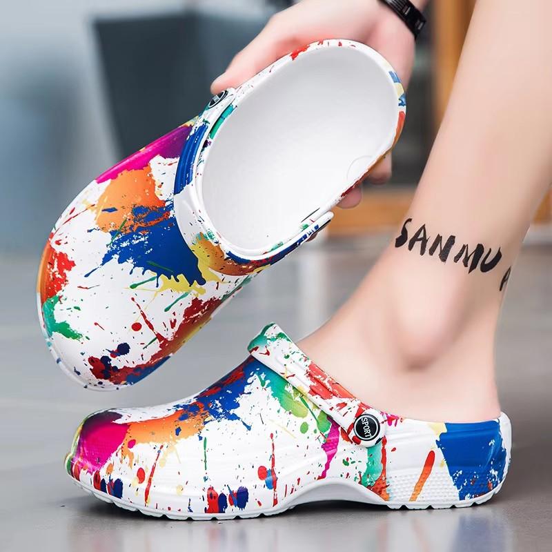 Fashion Creatar Trendy Summer Women Clogs Slipper Fashion Printing Design Beach Slides Outdoor Sports Sandals EVA Sole Male Garden Shoes