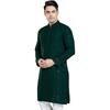 DIVISIVE Men's Sequince Embroidered Cotton Blend Only Slim Fit Kurta (DKRT18_XL_Bottle Green)