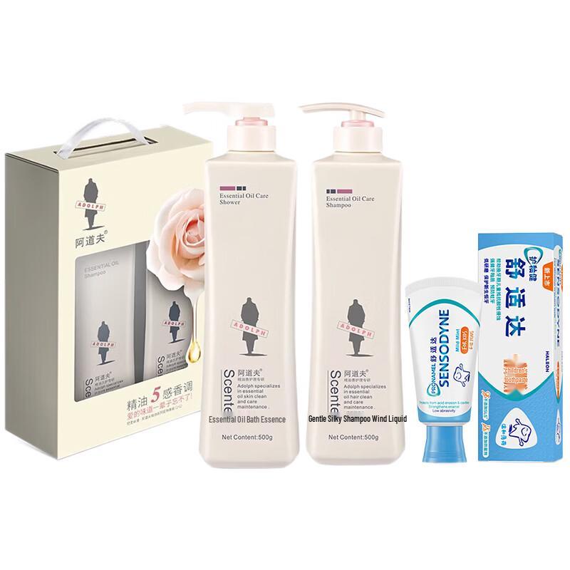 

Adolph Essential Oil Hair & Body Wash Gift Set with Sensodyne Toothpaste