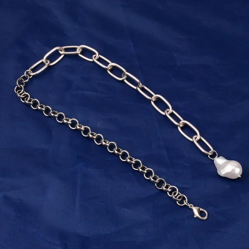 New Punk Heart Multilayer Pearls Pendants Necklaces Link Chain Heart Necklace Jewelry Gift Choker Steampunk Padlock Heart