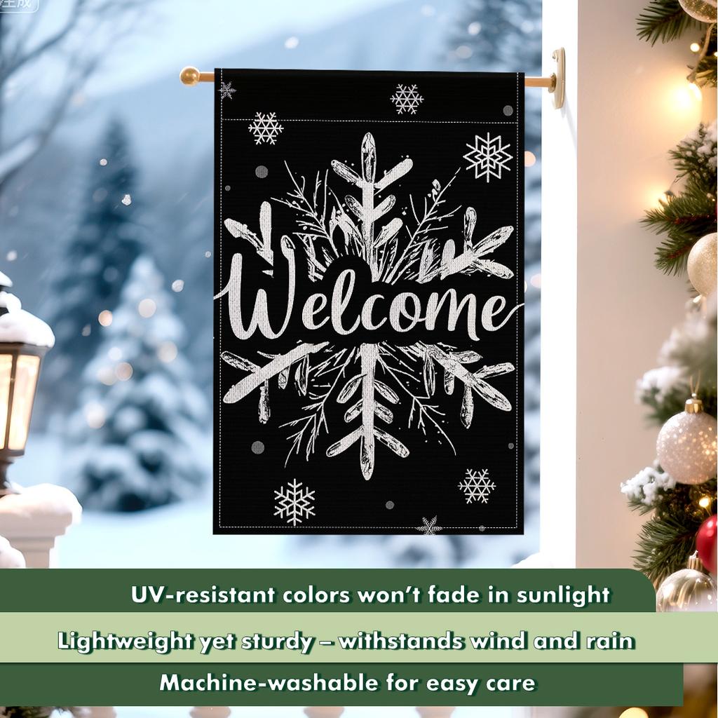 Christmas snowflakesGarden Flag 12x18 Inch Double Sided for Courtyard Outdoor Welcome Flag Decoration (Excluding flagpole)