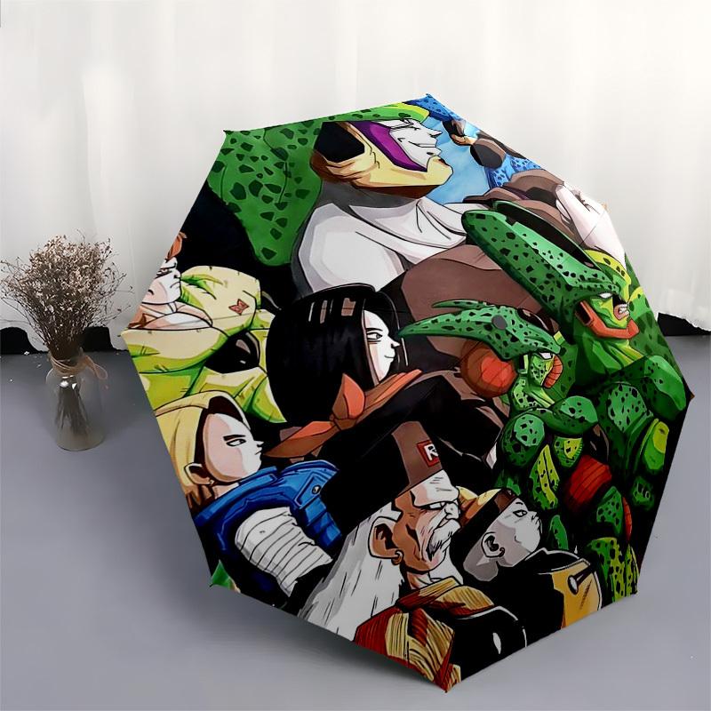 1pc Dragon Ball Z Characters Outdoor Umbrella - Automatic Opening/Closing - Portable 3-Fold Design - 8 Bone Iron Frame - Perfect Gift for Fans, Travel