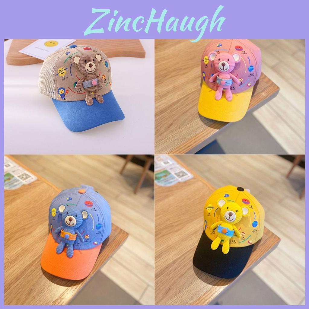 Childrens Cartoon Bear Baseball Cap With Wide Brim For Sun Protection Summer Wear