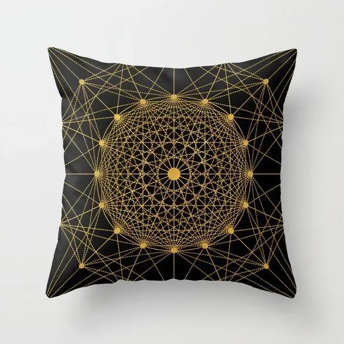 Brand New Gold Black Marble Geometric Cushion Covers Polyester Modern Decorative Throw Pillows Cover Sofa Car Seats Pillows Case