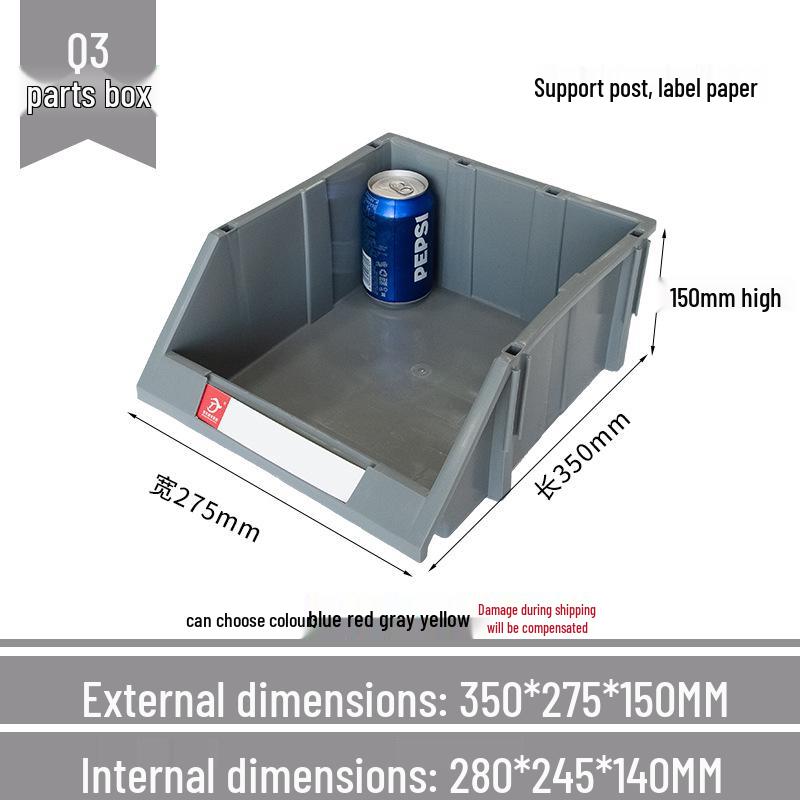 Angled Entry Heavy-Duty Plastic Storage and Organizer Box for Components and Hardware