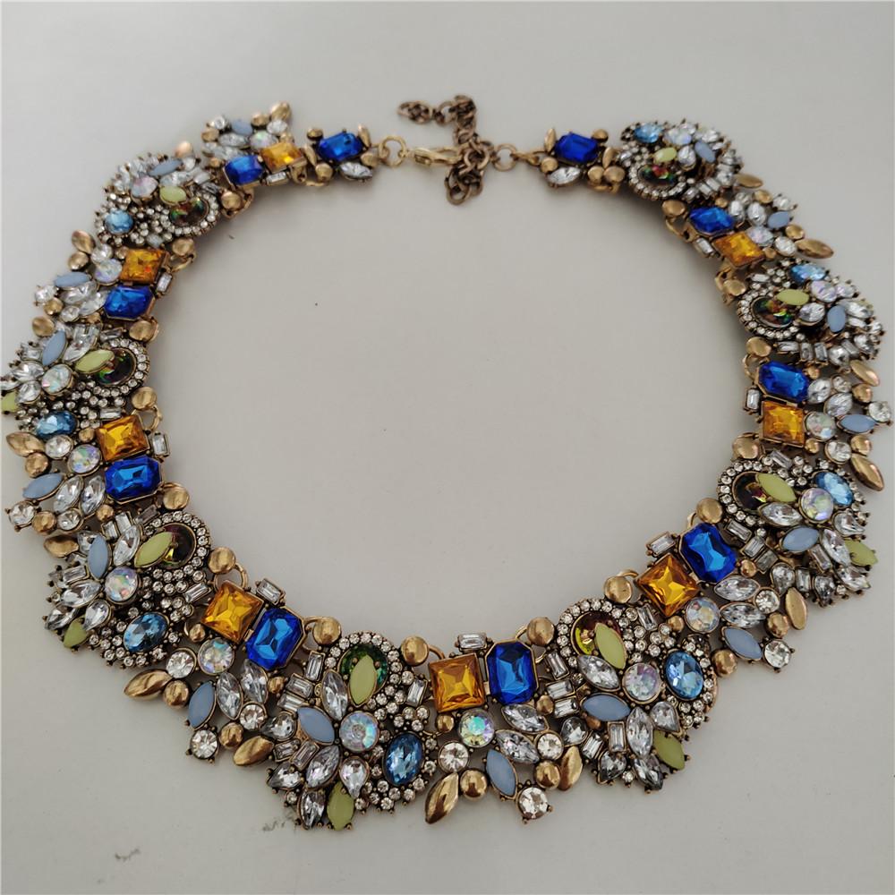 2026 New Fashion Crystal Rhinestones Large Collar Choker Necklace Earrings Women Jewelry Sets Indian Statement Wedding Necklace