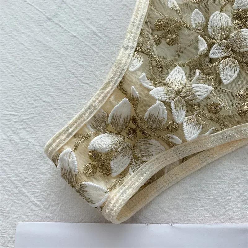 Weiblicher sexy Spitzen-BH, nahtlose Unterwäsche, Bralette, Dessous, ultradünner BH und Slip-Sets