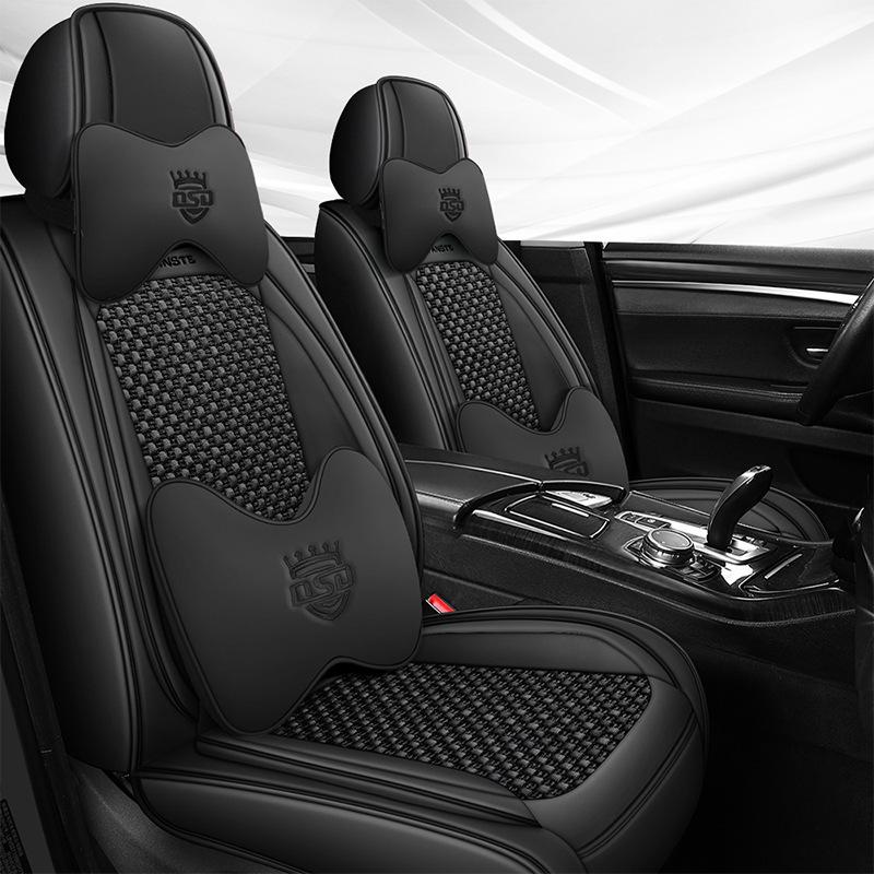 Four-Season Silk Ice Car Seat Cover: Luxurious Universal Fit for Five-Seat Cars