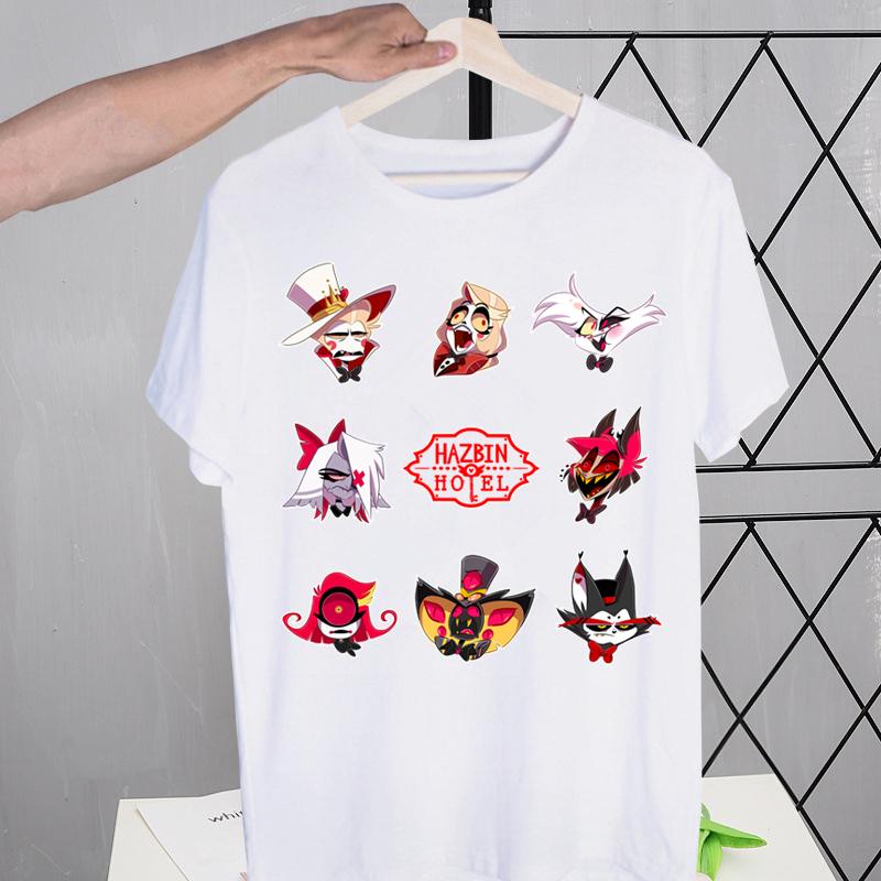 

Футболки Hazbin Hotels Alastor Унисекс Футболка Харадзюку Унисекс Одежда Летняя Уличная Одежда Повседневная Футболка Топы с Коротким Рукавом Футболка 4XL
