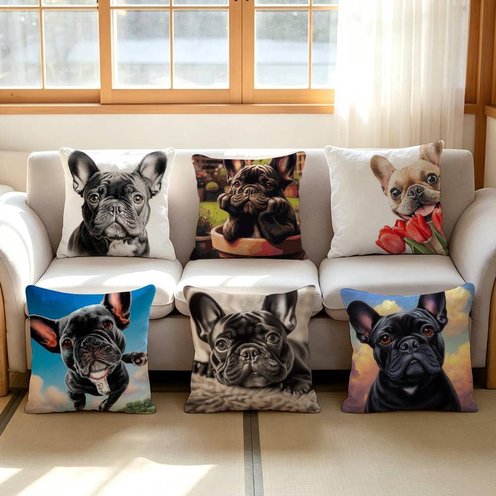 Cute Pet Mini French Bulldog Cushion Cover Decorative Pillow Sofa Home Decor Case Pillow Cases