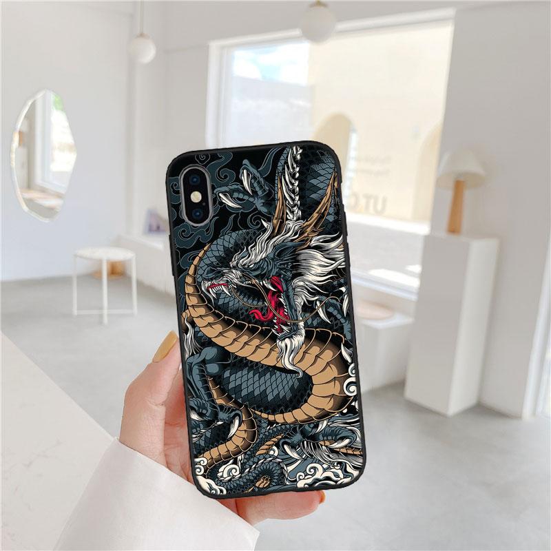 CJ28 Chinese Dragon Phone Case for Samsung Galaxy A11 A12 A13 A15 A52S A53 A55 A56 A70 A71 A72 A73 F06 F16 F56 S10 Plus S10e