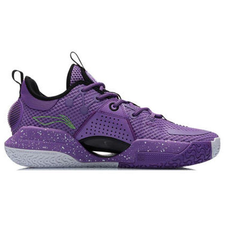 Li Ning All City 9 V1.5 Youth Edition Shock Absorption Non-Slip Wear-Resistant Low-Top Basketball Shoes Kids Basketball Shoes Purple ABPR033-2